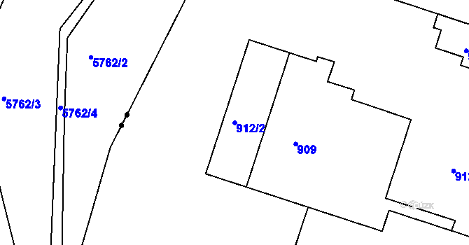 Parcela st. 912/2 v KÚ Měšice u Tábora, Katastrální mapa