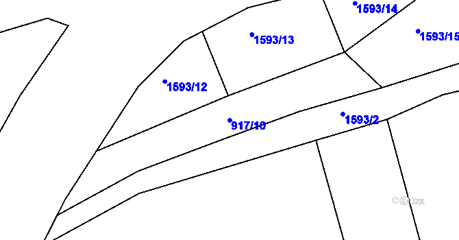 Parcela st. 917/10 v KÚ Měšice u Tábora, Katastrální mapa