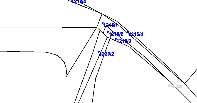 Parcela st. 1220/2 v KÚ Měšice u Tábora, Katastrální mapa