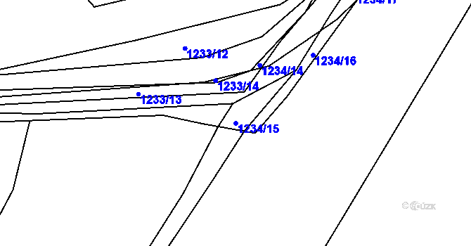 Parcela st. 1234/15 v KÚ Měšice u Tábora, Katastrální mapa