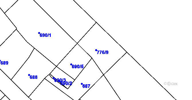 Parcela st. 776/9 v KÚ Měšice u Tábora, Katastrální mapa