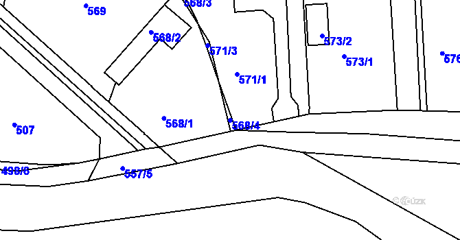 Parcela st. 568/4 v KÚ Měšice u Tábora, Katastrální mapa
