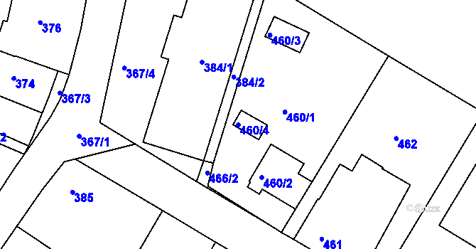 Parcela st. 460/4 v KÚ Měšice u Tábora, Katastrální mapa
