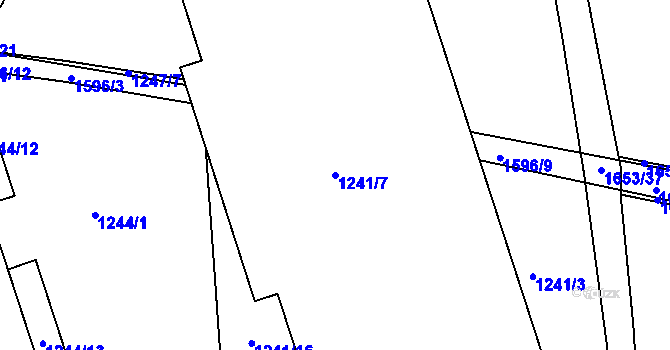 Parcela st. 1241/7 v KÚ Měšice u Tábora, Katastrální mapa