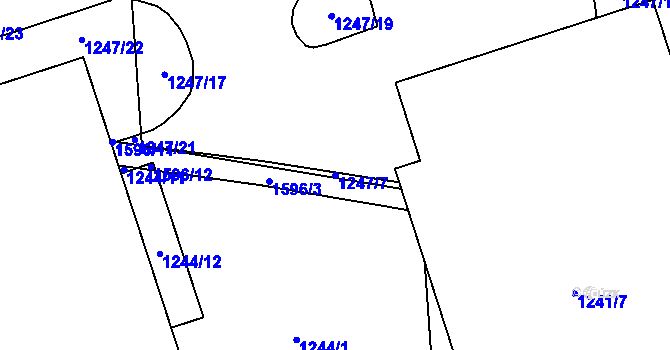 Parcela st. 1247/7 v KÚ Měšice u Tábora, Katastrální mapa