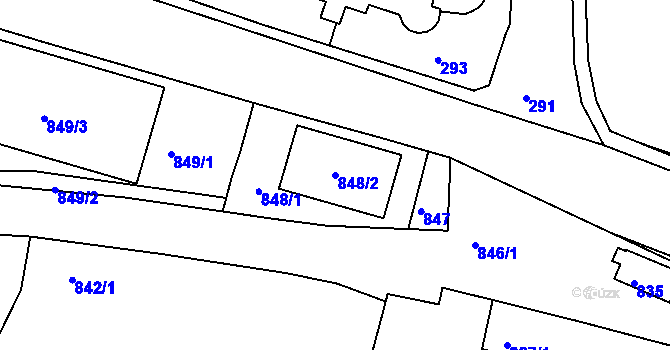 Parcela st. 848/2 v KÚ Měšice u Tábora, Katastrální mapa