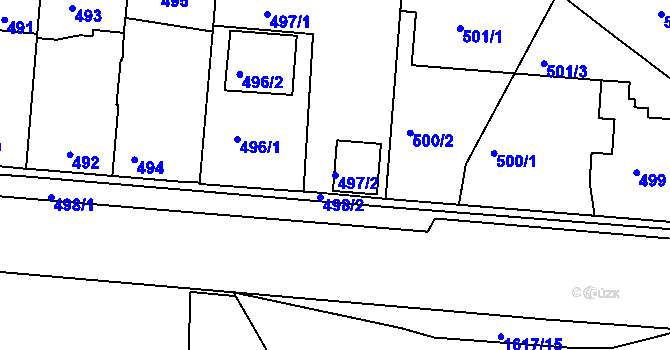 Parcela st. 497/2 v KÚ Měšice u Tábora, Katastrální mapa