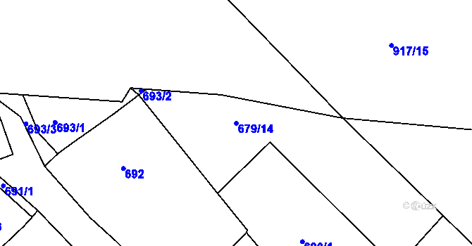 Parcela st. 679/14 v KÚ Měšice u Tábora, Katastrální mapa