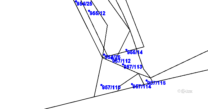 Parcela st. 954/26 v KÚ Měšice u Tábora, Katastrální mapa