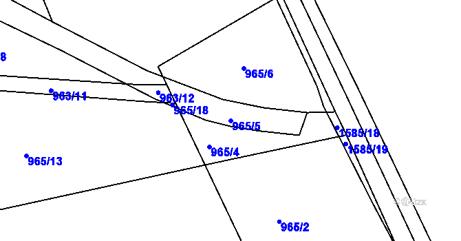 Parcela st. 965/5 v KÚ Měšice u Tábora, Katastrální mapa