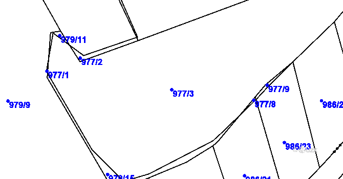 Parcela st. 977/3 v KÚ Měšice u Tábora, Katastrální mapa