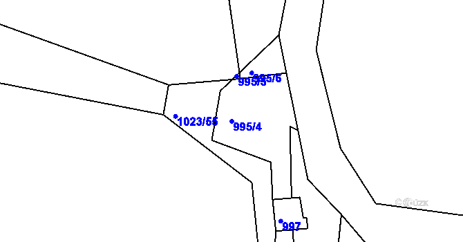 Parcela st. 995/4 v KÚ Měšice u Tábora, Katastrální mapa
