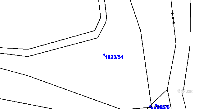 Parcela st. 1023/54 v KÚ Měšice u Tábora, Katastrální mapa