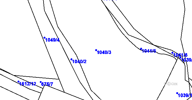 Parcela st. 1040/3 v KÚ Měšice u Tábora, Katastrální mapa