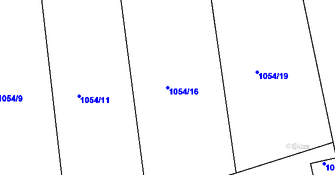 Parcela st. 1054/16 v KÚ Měšice u Tábora, Katastrální mapa
