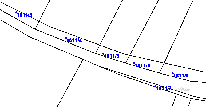 Parcela st. 1611/5 v KÚ Měšice u Tábora, Katastrální mapa