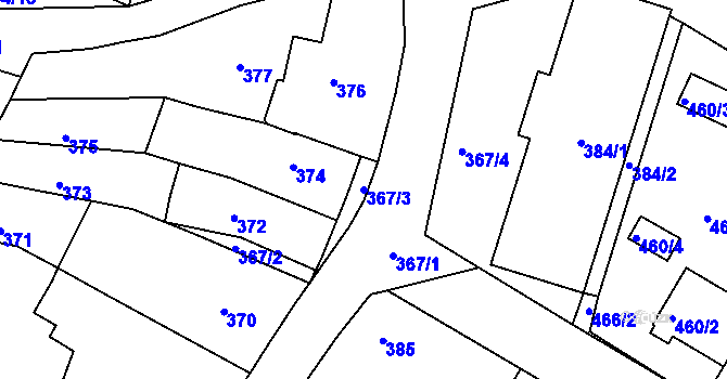 Parcela st. 367/3 v KÚ Měšice u Tábora, Katastrální mapa