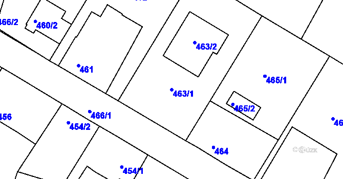 Parcela st. 463/1 v KÚ Měšice u Tábora, Katastrální mapa