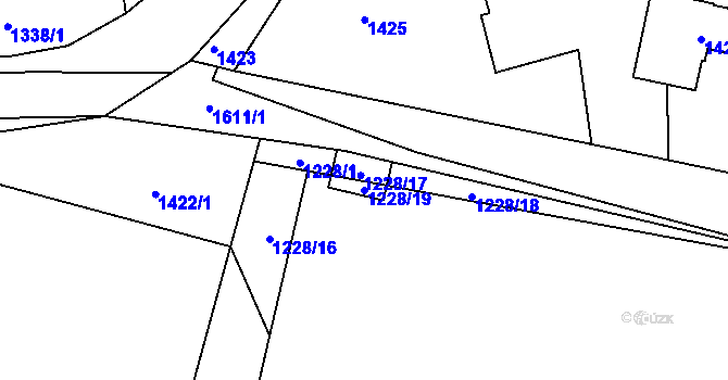 Parcela st. 1228/19 v KÚ Měšice u Tábora, Katastrální mapa