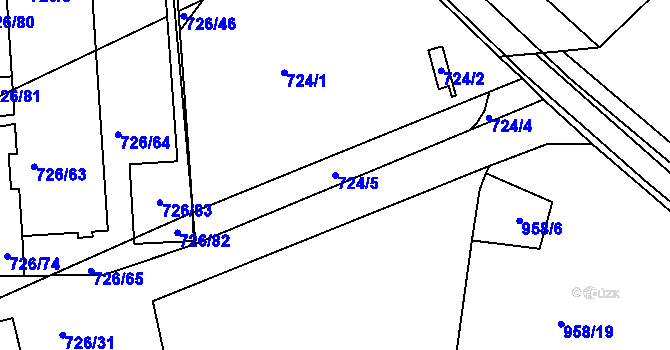 Parcela st. 724/5 v KÚ Měšice u Tábora, Katastrální mapa