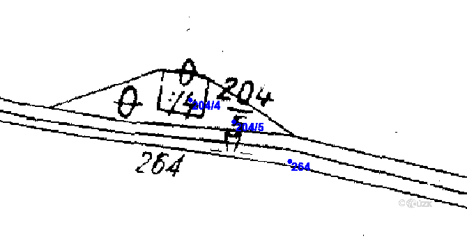 Parcela st. 204/5 v KÚ Měšín, Katastrální mapa