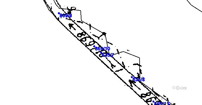 Parcela st. 635/7 v KÚ Měšín, Katastrální mapa