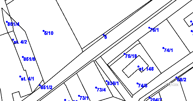 Parcela st. 861/1 v KÚ Měšín, Katastrální mapa
