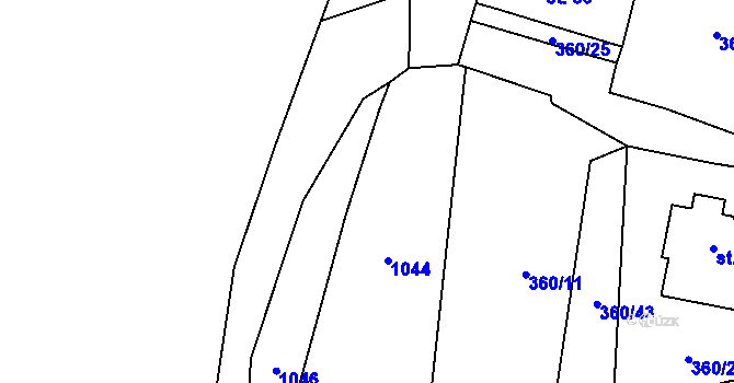 Parcela st. 447/13 v KÚ Měšín, Katastrální mapa