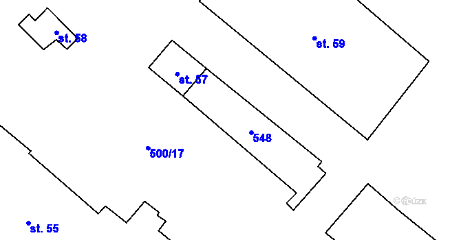 Parcela st. 57 v KÚ Kakejcov, Katastrální mapa