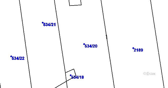 Parcela st. 534/20 v KÚ Kakejcov, Katastrální mapa