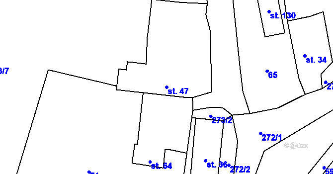 Parcela st. 47 v KÚ Kornatice, Katastrální mapa