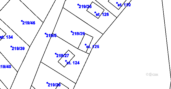 Parcela st. 125 v KÚ Kornatice, Katastrální mapa