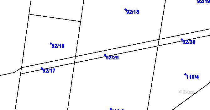 Parcela st. 92/29 v KÚ Kornatice, Katastrální mapa
