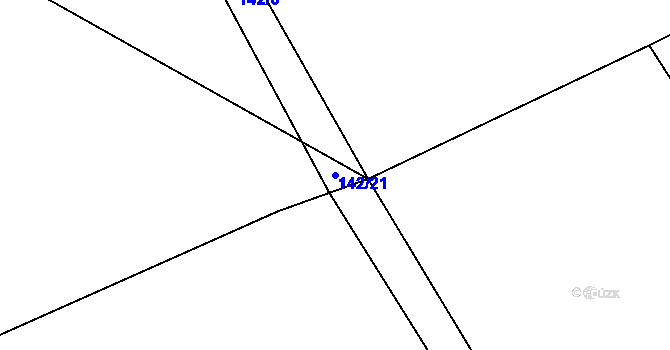Parcela st. 142/21 v KÚ Mešno, Katastrální mapa