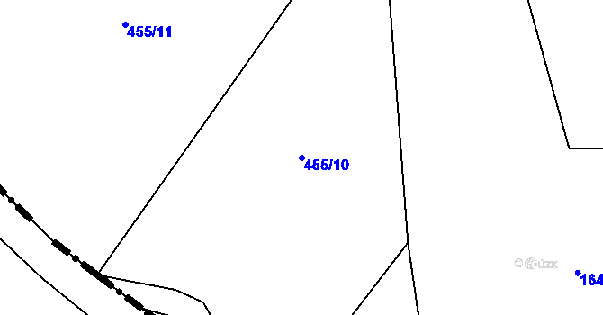 Parcela st. 455/10 v KÚ Mešno, Katastrální mapa