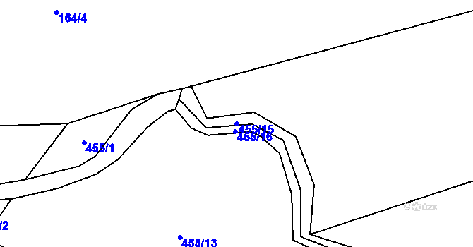 Parcela st. 455/15 v KÚ Mešno, Katastrální mapa