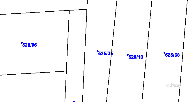 Parcela st. 525/35 v KÚ Metylovice, Katastrální mapa