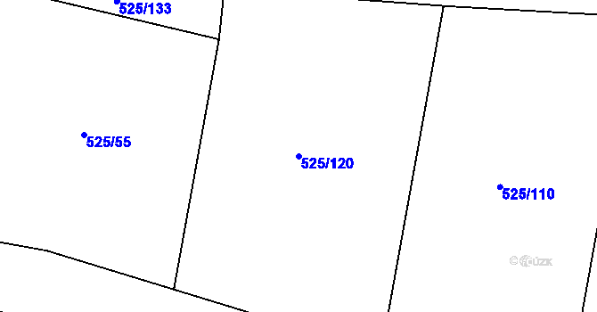Parcela st. 525/120 v KÚ Metylovice, Katastrální mapa