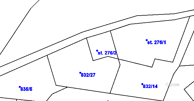 Parcela st. 276/2 v KÚ Metylovice, Katastrální mapa
