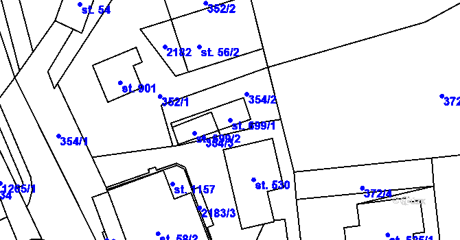 Parcela st. 699/1 v KÚ Metylovice, Katastrální mapa