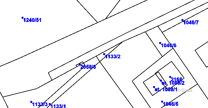 Parcela st. 1133/2 v KÚ Metylovice, Katastrální mapa
