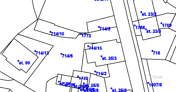 Parcela st. 714/15 v KÚ Mezholezy u Horšovského Týna, Katastrální mapa