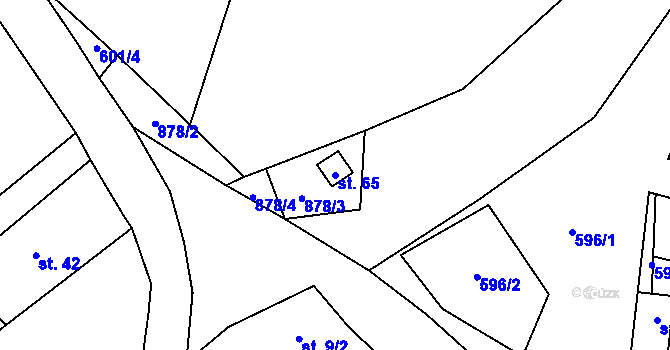 Parcela st. 65 v KÚ Zhořec u Manětína, Katastrální mapa