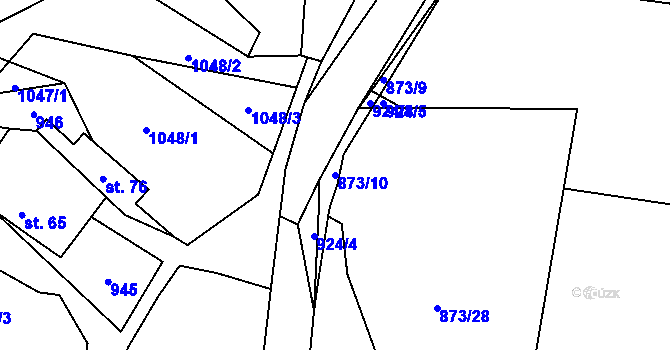 Parcela st. 873/10 v KÚ Mezilesí, Katastrální mapa