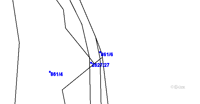 Parcela st. 861/6 v KÚ Mezilesí, Katastrální mapa