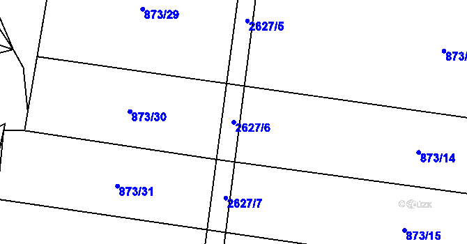 Parcela st. 2627/6 v KÚ Mezilesí, Katastrální mapa