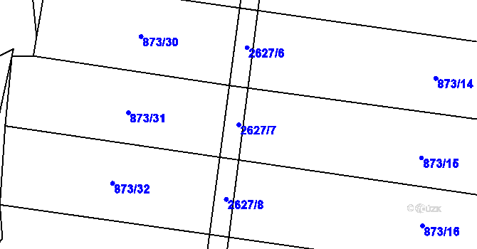 Parcela st. 2627/7 v KÚ Mezilesí, Katastrální mapa