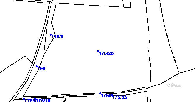 Parcela st. 175/20 v KÚ Mezilesí u Náchoda, Katastrální mapa