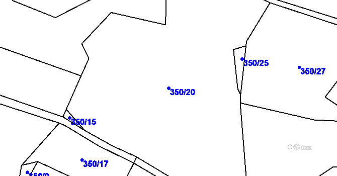 Parcela st. 350/20 v KÚ Mezilesí u Náchoda, Katastrální mapa