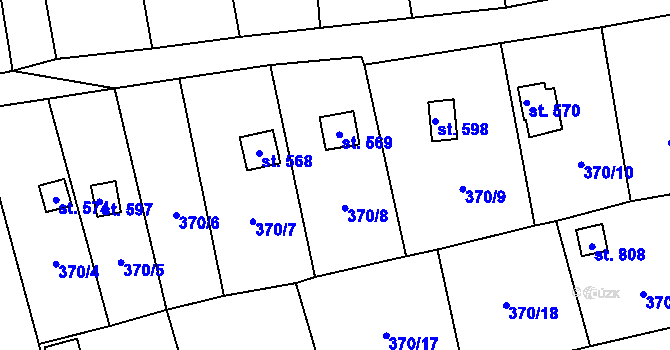 Parcela st. 569 v KÚ Meziměstí, Katastrální mapa